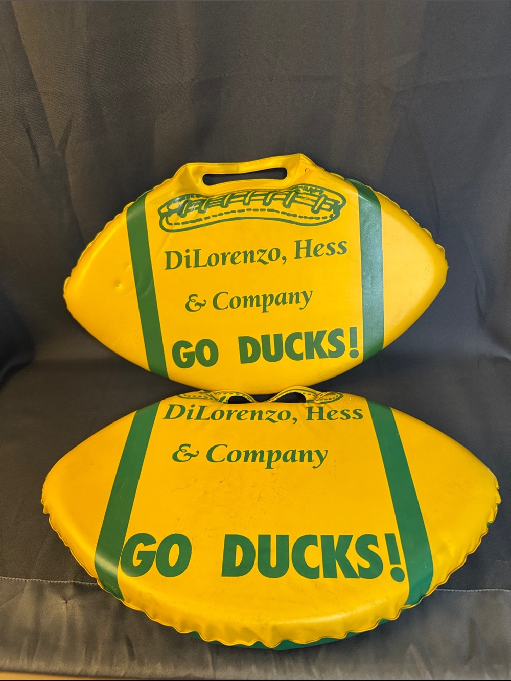 Vintage University of Oregon Ducks Stadium Cushion Pair"